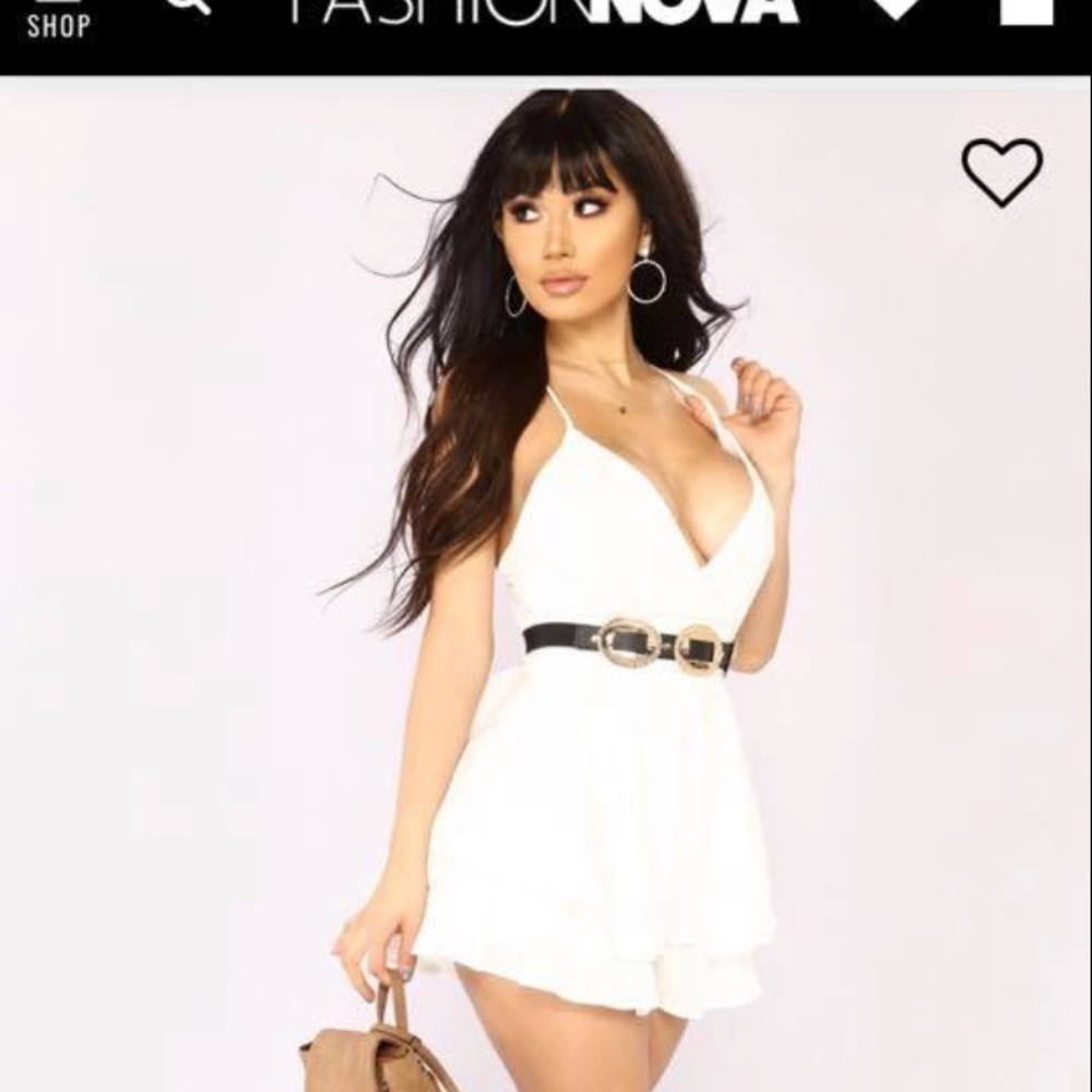 White deja vu Romper